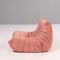 Chaise et Repose-Pieds Togo Rose par Michel Ducaroy pour Ligne Roset, Set de 2 3