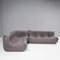 Grey Modular Togo Sofa and Footstool by Michel Ducaroy for Ligne Roset, Set of 3 2