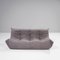 Grey Modular Togo Sofa and Footstool by Michel Ducaroy for Ligne Roset, Set of 3 5