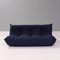 Dark Blue Modular Togo Sofa & Footstool by Michel Ducaroy for Ligne Roset, Set of 5 3