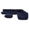 Dark Blue Modular Togo Sofa & Footstool by Michel Ducaroy for Ligne Roset, Set of 5 1