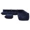 Divano Togo modulare blu scuro con poggiapiedi di Michel Ducaroy per Ligne Roset, set di 5, Immagine 1