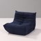 Dark Blue Modular Togo Sofa & Footstool by Michel Ducaroy for Ligne Roset, Set of 5 7