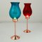 Swedish Candle Holders with Coloured Glass Domes from Gnosjö Konstsmide, 1960s, Set of 2 5