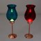 Swedish Candle Holders with Coloured Glass Domes from Gnosjö Konstsmide, 1960s, Set of 2 7