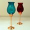 Swedish Candle Holders with Coloured Glass Domes from Gnosjö Konstsmide, 1960s, Set of 2 6