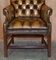 Fauteuils Club Chesterfield en Cuir Marron Restauré dans le Style de Thomas Chippendale, Set de 8 12