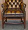 Restored Brown Leather Chesterfield Club Armchairs in the Style of Thomas Chippendale, Set of 8 12