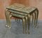 Vintage French Brass & Onyx Nesting Tables, 1940s, Set of 3, Image 2