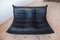 Black Leather Togo 2-Seat & 3-Seat Sofas by Michel Ducaroy for Ligne Roset, Set of 2 2