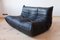 Black Leather Togo 2-Seat & 3-Seat Sofas by Michel Ducaroy for Ligne Roset, Set of 2 1