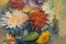 Expressionist Artist, Summer Bouquet, 1960s, Oil on Plate, Framed 4