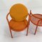 Orange Locus Solus Chairs by Gae Aulenti for Poltronova, 1960s, Set of 4 7
