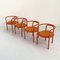 Orange Locus Solus Chairs by Gae Aulenti for Poltronova, 1960s, Set of 4 2