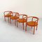 Orange Locus Solus Stühle von Gae Aulenti für Poltronova, 1960er, 4er Set 2