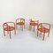 Orange Locus Solus Stühle von Gae Aulenti für Poltronova, 1960er, 4er Set 3