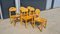 Extendable Pinewood Dining Set with 6 Chairs, Set of 7, Image 9