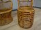 Armchairs & Pouf in Rattan and Bamboo, Italy, 1970s, Set of 3 8