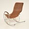 Rocking Chair Vintage en Rotin et Chrome, 1970s 5