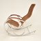 Rocking Chair Vintage en Rotin et Chrome, 1970s 2