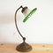 Art Nouveau Green Glass and Brass Articulate Table Lamp, 1930s 1