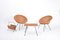 Italian Mid-Century Rattan Bowl Chairs with Side Table and Magazine Rack, Set of 4, Image 1
