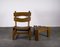 Brutalist Chair and Stool in Oak by Dittmann & Co., 1960s, Set of 2 1