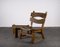 Brutalist Chair and Stool in Oak by Dittmann & Co., 1960s, Set of 2 18