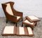 Fotel Wing Chair with Footstool by Borge Mogensen for Fredericia, Denmark, 1960s, Set of 2, Image 9