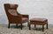 Poltrona Fotel con poggiapiedi di Borge Mogensen per Fredericia, Danimarca, anni '60, set di 2, Immagine 1