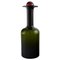 Large Vase Bottle in Green Art Glass with Red Ball by Otto Brauer for Holmegaard 1