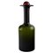 Large Vase Bottle in Green Art Glass with Red Ball by Otto Brauer for Holmegaard, Image 1