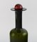 Large Vase Bottle in Green Art Glass with Red Ball by Otto Brauer for Holmegaard 2