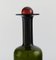 Large Vase Bottle in Green Art Glass with Red Ball by Otto Brauer for Holmegaard 3