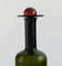 Large Vase Bottle in Green Art Glass with Red Ball by Otto Brauer for Holmegaard, Image 3