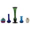 Vases Miniatures en Verre Artisanal, 20ème Siècle, Set de 5 1