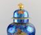 Large Lidded Jar in Blue Glazed Porcelain with Hand-Painted Fruits from Rosenthal 4