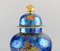 Large Lidded Jar in Blue Glazed Porcelain with Hand-Painted Fruits from Rosenthal, Image 4