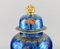 Large Lidded Jar in Blue Glazed Porcelain with Hand-Painted Fruits from Rosenthal 2