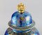 Large Lidded Jar in Blue Glazed Porcelain with Hand-Painted Fruits from Rosenthal 6