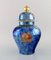 Large Lidded Jar in Blue Glazed Porcelain with Hand-Painted Fruits from Rosenthal 5