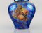 Großes Gefäß mit Deckel aus blau glasiertem Porzellan mit handbemalten Früchten von Rosenthal 3