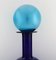 Grand Vase Bouteille en Verre Bleu avec Boule Bleue par Otto Brauer pour Holmegaard 5