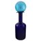 Grand Vase Bouteille en Verre Bleu avec Boule Bleue par Otto Brauer pour Holmegaard 1