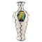 Große Art Deco Vase aus glasierter Keramik mit Vögeln von Boch Freres Keramis, Belgien 1