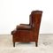 Vintage Hand-Colored Buttoned Sheep Leather Wingback Armchair 4