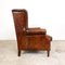 Vintage Hand-Colored Buttoned Sheep Leather Wingback Armchair 2