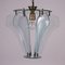 Vintage Italian Brass & Treated Glass Ceiling Lamp, Image 4