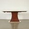 Wood, White Marble & Brass Table, Italy, 1950s, Image 11