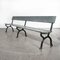 French Long Green Station Bench with Cast Legs, 1960s 1